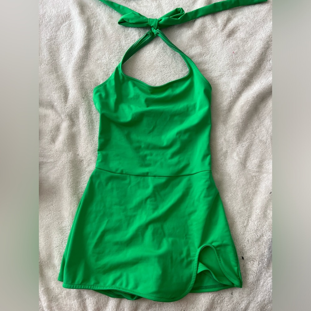 Green tennis skort romper